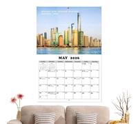 Calendario 2026 con paesaggi del mondo, 12 mesi, agenda giornaliera per ufficio e scuola, con belle opere d'arte per casa, camera da letto, appartamento, studio, soggiorno