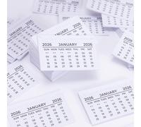 Calendario 2026, confezione da 10 mini calendari a strappo, con inserto, bianchi, con visualizzazione mensile