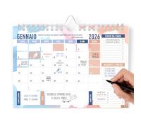 Calendario 2026 da Muro A4 - Calendari per Parete 15 Mesi Gen 2026 Mar 2027 - Planner da Appendere e da Tavolo Mensile, 21,0 x 29,7 cm