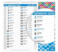 Calendario 2026 da Muro Olandese | In Carta Ecosostenibile NON Patinata - Ideale per segnare Appuntamenti ed Impegni | Dimensioni 30x42 | 16 facciate | Calendario Positivo