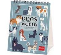 Legami - Calendario da Tavolo 2026, Dogs Of The World, Calendario da Scrivania, 12 Mesi e Planner Annuale, in Inglese, Segni zodiacali, Festività internazionali, 12 x 14.5 cm