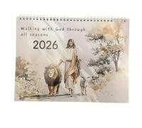 Calendario 2026 della fede di Gesù: cammina con Dio attraverso ogni stagione, con versi ispiratori e illustrazioni serene - Un compagno per una vita di fede