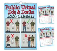 Calendario 2026 "Do's and Don'ts to Use the Public Horinacle", calendario a spirale con illustrazioni di galateo in bagno, planner funzionale con illustrazioni di galateo in bagno (1pc)