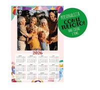 Calendario 2026 fotografico da parete personalizzato con foto 33x48 cm. - Ideali per famiglie, amici e regalo Natale, temi vari, foto fidanzati 12 mesi (GIOCHI)