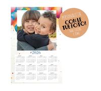 Calendario 2026 fotografico da parete personalizzato con foto 33x48 cm. - Ideali per famiglie, amici e regalo Natale, temi vari, foto fidanzati 12 mesi (PARTY)