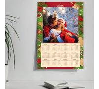 Calendario 2026 fotografico da parete personalizzato con foto 33x48 cm. - Ideali per famiglie, amici e regalo Natale, temi vari, foto fidanzati 12 mesi (NATALE)