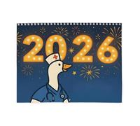 Calendario 2026 giornaliero mensile da appendere divertente grafica da infermiera oca grafica premium carta riciclata lavoro strumento equilibrio vita umoristico calendario da parete ufficio