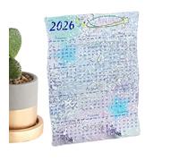 Calendario 2026 - Pianificatore artistico in acrilico trasparente, calendario da ufficio, 12 | per studio camera da , decorazione agenda giornaliera