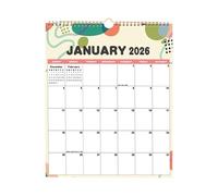 Calendario 2026 | Pianificatore Da Parete Calendario 12,Tracker Obiettivi Decorativo - per Famiglia Bambini Classe Insegnante Adulti Donne Uomini Ufficio Studio Casa Preparazione Pasti
