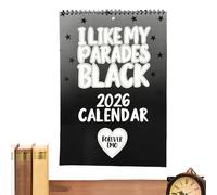 Calendario 2026 - Pianificatore di Lavoro del Tempo Gotico Nero,Calendario con Display Verticale - Per Scuola Classroom Appartamento Studio Appuntamento Personale Progetto Scadenza Promemoria