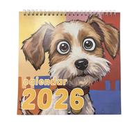 Calendario 2026 - Pianificatore mensile Cani Stile Cartone ,Calendario da ufficio 12 ,Per Il Tracciamento Della Vacanza La Prenota Di Appuntamento A Casa A Scuola Per Parete E Ufficio