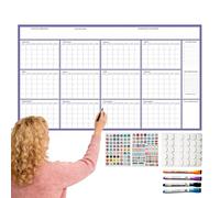 Calendario 2026, planner annuale con grande griglia e superficie cancellabile a secco, grande calendario da parete 2026 per 12 , per appuntamenti, agenda accademica, festività, Capodanno