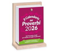 Calendario 2026 Proverbi e Detti Popolari | Con Supporto in Legno di Faggio, da Tavolo | 365 Consigli di Vita | Pensiero filosofico | Idea Regalo geniale | EcoSostenibile in Scatola Regalo