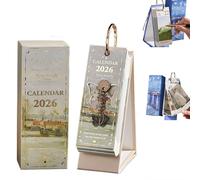 Calendario 2026, stile vintage europeo, dipinto a olio, temi dipinti a olio con citazioni ispiratrici per ogni pagina, elegante calendario da tavolo per pianificare e organizzare la casa in ufficio (B