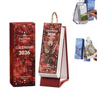 Calendario 2026, stile vintage europeo, dipinto a olio, temi dipinti a olio con citazioni ispiratrici per ogni pagina, elegante calendario da tavolo per pianificare e organizzare la casa in ufficio (C