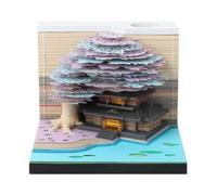 Calendario 2027 con albero 3D, calendario 2027, blocco note 3D a strappo | Modello ad albero, calendario 2027 con calendario da 52 settimane, display da tavolo, pagine a strappo, blocco note