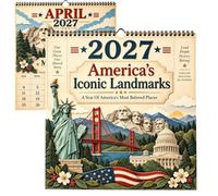 Calendario 2027 Da Parete Planner Murale con Vedute Panoramiche d'America | Calendario Murale Gennaio-Dicembre 2027 per la Casa Soggiorno Ingresso Cucina Studio Ufficio Monolocale Dormitorio Caffe