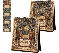 Calendario 2027 "Zodiac Grimoire" | 12 Segni (2pcs) | Calendario dei "12 Capitoli Proibiti": illustrazioni zodiacali di ispirazione medievale per appassionati di astrologia