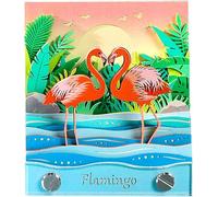 Calendario 3D 2025 - Mulino A Vento, Blocco Note 3D Artsy Pads Calendario 2025, Album di Appunti Strappato A Mano Modello di Scultura di Carta Ornamenti Creativi, Flamingo