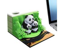 Calendario 3D 2026-3,54 pollici Scultura di carta Panda per display decorativo, design a lacrime con funzione di memoria, calendari d'arte per scrivania, comodini, camere, scuola, casa