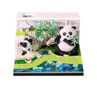 Calendario 3D 2026, 3D Memo Pad Time Piece Calendario Panda Bamboo Garden Creativo Strappare Calendari Carta Intaglio Multicolore Note fai da te