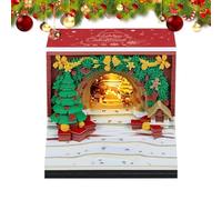 Calendario 3D 2026 - Blocco note natalizio 3D a strappo, calendario 2026, decorazione per la casa, con luci LED, per casa, dormitorio, appartamento, camera da letto, soggiorno, ufficio, scuola, adulti