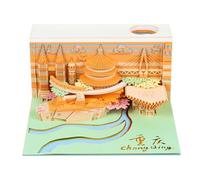 Calendario 3D 2026, Calendario 2026, Tear-Away 3D Paper Art Notepad, Modello di edificio in miniatura Scultura di carta, Scultura scenica Spot Regalo commemorativo, Ornamenti da scrivania fai da te