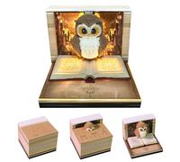 Calendario 3D 2026, calendario con 52 calendari settimanali per il 2026, libro magico e simpatico gufo intagliato in carta, adatto per decorazione scrivania in camera e ufficio, regalo