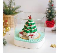 Calendario 3D 2026, Calendario del pezzo dell'albero di Natale con copertura acrilica e luci a LED, scultura di carta 3D creativa per memoria per la decorazione del desktop per ufficio a casa