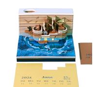 Calendario 3D 2026 | Nave Pirata Scultura Di Carta Speciale | Ornamento 2026 Decorazione Creativa | Per Vacanza Famiglia Posto Di Lavoro Festa Festival Scuola Scrivania Casa Donne Uomini