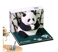 Calendario 3D 2026 - Orologio strappato, carta panda creativo, calendario 2026, blocco note decorativo 3D con foglie lacrime, pianificatore desktop per camera da, ufficio, libreria, soggiorno
