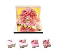 Calendario 3D 2026, scultura panoramica su carta artistica con casa sull'albero, combinato con luci intagliate in carta e calendario 3D, adatto per prendere appunti, ornamenti decorativi, regali per