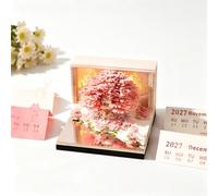 Calendario 3D 2027, calendario creativo 3D 2027, blocco note giornaliero con luce, decorazione da scrivania intagliata in carta, calendario artistico 3D, regalo unico per le vacanze