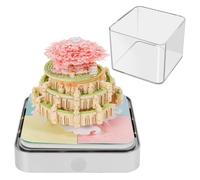 Calendario 3D a strappo 3D 2026 con base luce scultura in carta Time Piece Calendar 2026 per compleanni (castello celeste)