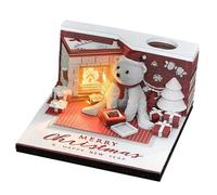 Calendario 3D Bear Desk, calendario memo pad con luce a LED, regalo di Natale