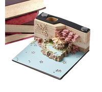 Calendario 3D, blocco note con calendario 3D, planner classico con incisione, blocco multiuso per casa, ufficio, aula, scrivania, Natale e Pasqua