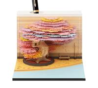 Calendario 3D, calendario 2026 con albero artistico a strappo, scultura di carta, decorazione per la casa, per famiglia, studenti, insegnanti, dormitorio, ufficio, scuola, università, Natale