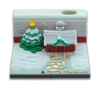 Calendario 3D con albero di Natale, calendario a forma di albero di Natale, calendario fai da te, carta da strappare per intagliare appunti appiccicosi, per casa e Natale