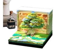 Calendario 3D Design Di Casa Sull'Albero E Fiume, Tema Natura, Blocco Note,