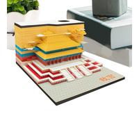 Calendario 3D Time Piece 2026 - Blocco Note Intagliato A Forma Di Città Proibita Con Custodia In Acrilico, Blocco Note 3D Art Sticky Notes | Calendario Da Tavolo Con Foglietti Adesivi Artistici | Pian