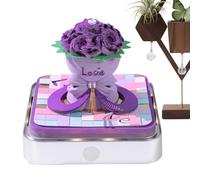 Calendario 3D Time Piece 2026, strappo per la rosa del blocco note di rosa intagliato con illuminazione a LED per display acrilico con design elegante per decorazioni natalizie del Ringraziamento per