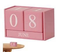 Calendario a blocchi, Calendario perpetuo 6, 1x3x3, 9 per la visualizzazione della data del mese, piccola scrivania in legno, blocchi da scrivania riutilizzabili per l'home office in stile fattoria 1