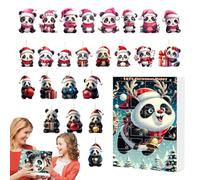 Calendario a ciondolo acrilico di Natale - Calendario di conto alla rovescia Panda a 24 pendenti stagionale | Arte piatta acrilica decorativa da collezione per la parete soggiorno 'albero del cami