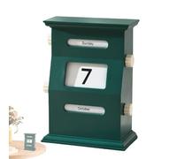 Calendario a - Display da data in legno retrò, cubi di numeri scambiabili | Organizzatore desktop vintage, di calendario perpetuo per scrivania da ufficio, decorazioni per gli scaffali
