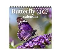 Calendario a farfalla 2027 divertente farfalla da parete agenda | Calendario annuale di 12 mesi per casa, ufficio, scuola, pianificazione aula
