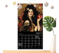 Calendario a fase lunare 2024 - Calendario da parete con arte della dea della luna, decorazione astrologica sicura ed elegante, calendario da parete della dea