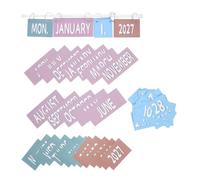 Calendario a Fogli per Aula con Aste Regolabili, 2026-2029 | Carte Data Colorate, Supporto Metallico, per Bacheca e Lavagna, Uso Didattico in Casa