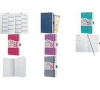 SIGEL J4100 Jolie Agenda settimanale 2024, copertina rigida, 9,5 x 15 cm, 174 pagine, blu