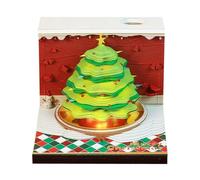 Calendario a oramai 2026, calendario creativo da scrivania con luce a LED, 3D albero di Natale a strappo carta intaglio Art memo pad blocco note, decorazione fai-da-te regalo per ufficio Housewarming