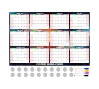 Calendario a parete a secco | Grande calendario di estinzione a secco | Pianificatore mensile e organizzatore per, la scuola, l'ufficio, la casa a casa e degli studenti